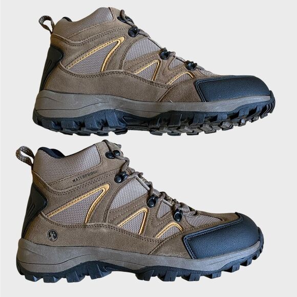 NEW Northside Snohomish Men's Mid Waterproof Hiking Boots Size 12 Tan Dark Honey - Picture 7 of 15